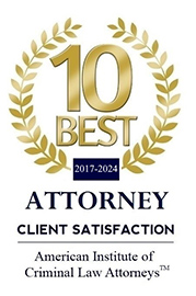 10 Best | 2017-2024 | | Attorney | Client Satisfaction | American Institute Criminal Law Attorneys